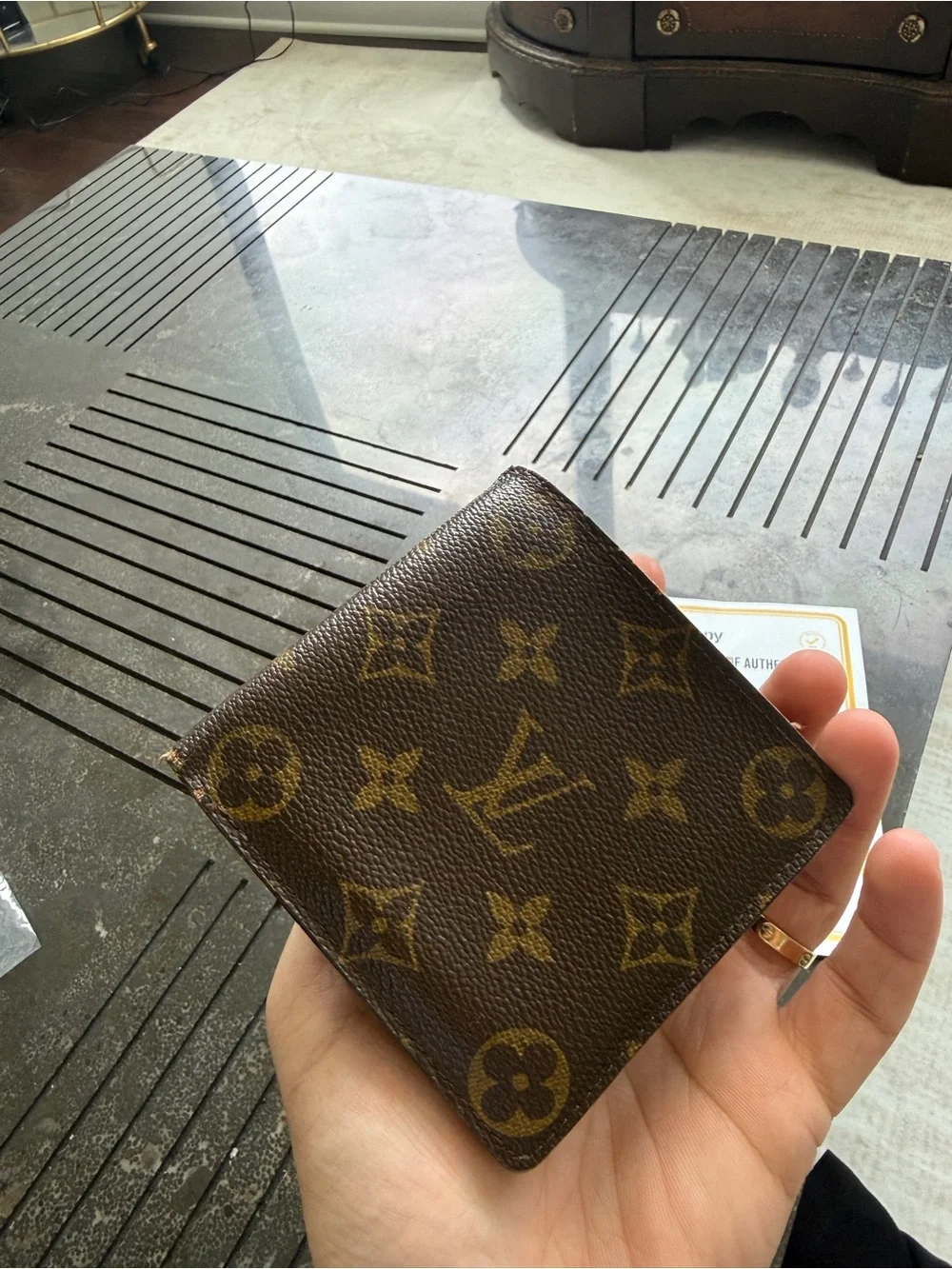 Louis Vuitton Monogram Canvas Card Holder Wallet - Brown with Gold Monogram